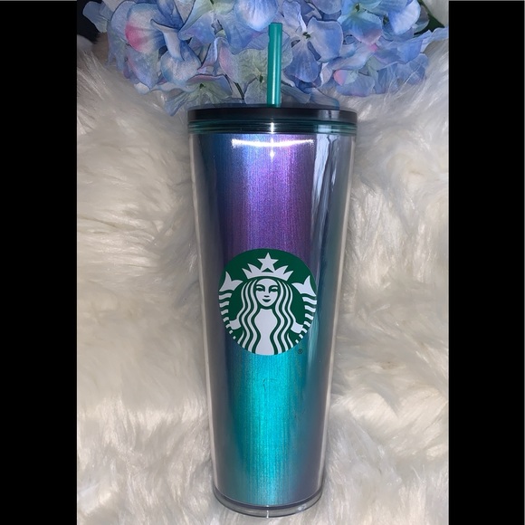 Starbucks 2021 Limited Release Ombre Blue Iridescent Tumbler Cold Cup Venti 24oz - Picture 5 of 15